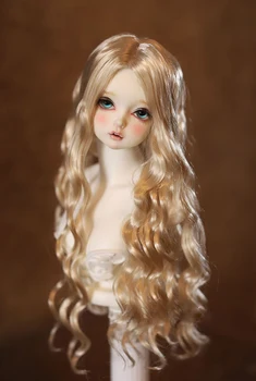 Lalka BJD włosy peruki herbata z mlekiem imitacja moheru peruki dla 1/6 BJD YOSD lalka super miękkie długie fale peruki lalka
