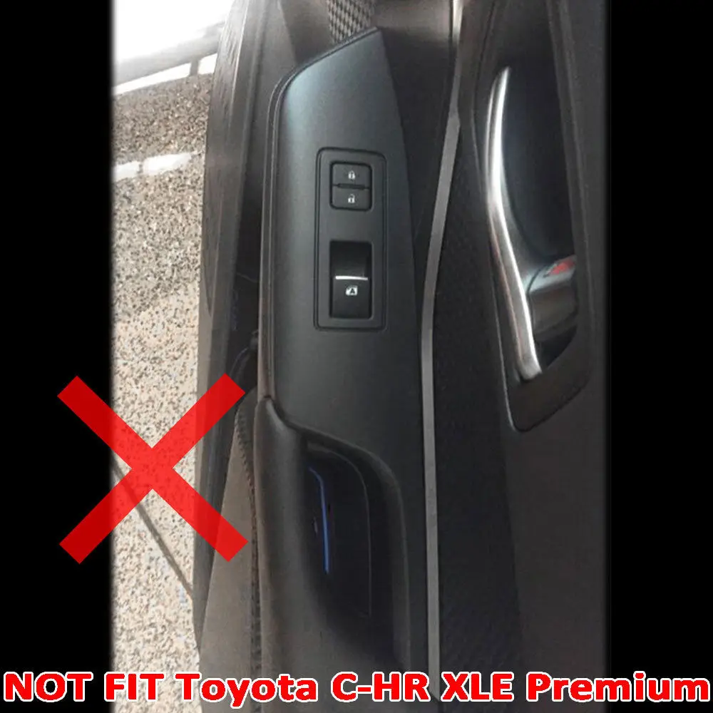 BBQ@FUKA 4pcs Carbon Fiber Style Door Handle Window Lift Switch Trim Cover dla LHD Toyota CHR 16-18 samochodowe akcesoria dekoracyjne