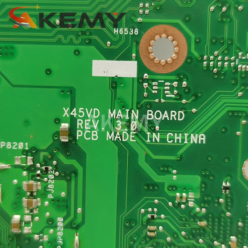 Akemy dla płyty głównej ASUS X45C Laotop druku płyty głównej X45C X45VD X45V X45 płyta główna z procesorem i3 + 4gb ram