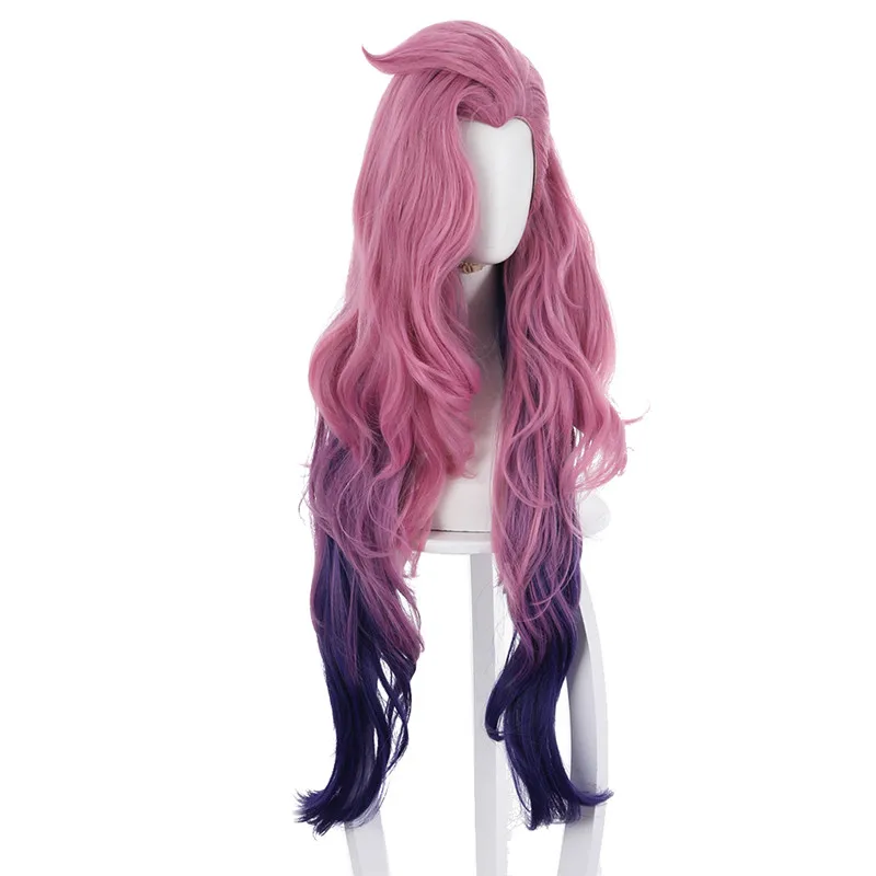 Gra LOL KDA Seraphine cosplay peruka 90 cm różowy odporne włosy syntetyczne peruki dla kobiet dziewczyn Halloween karnawał party