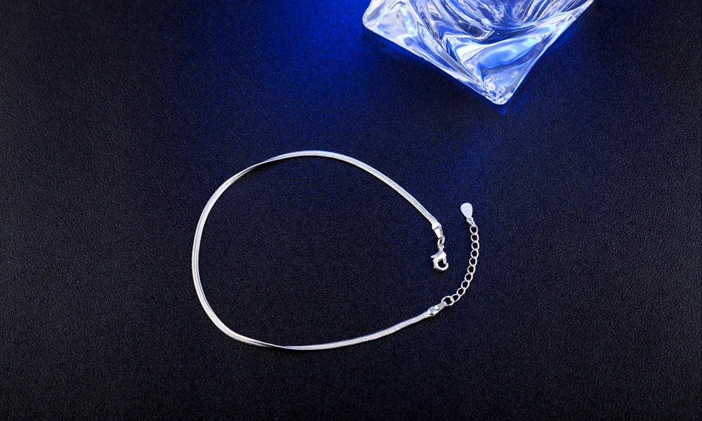 925 srebro płaski wąż łańcuszek Omar Zamek regulowana bransoletka dla kobiet, mężczyzn Pulseira Masculina S-b166