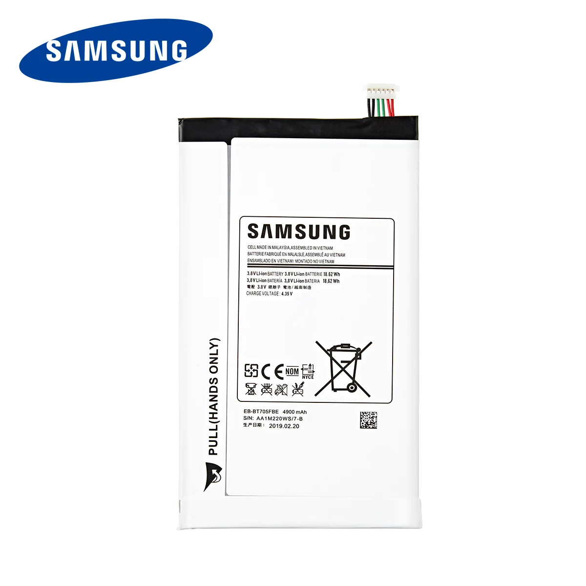 SAMSUNG Samsung Original Tablet EB-BT705FBE EB-BT705FBC 4900mAh bateria do Samsung Galaxy Tab S 8.4 T700 T705 SM-T700 T701 SM-T705