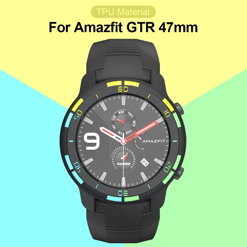 TPU do Amazfit GTR 47 mm zderzak pokrowiec sztywny pancerz inteligentny zegarek ochraniacz pokrowiec na Huami GTR 47 mm akcesoria Smartwatch