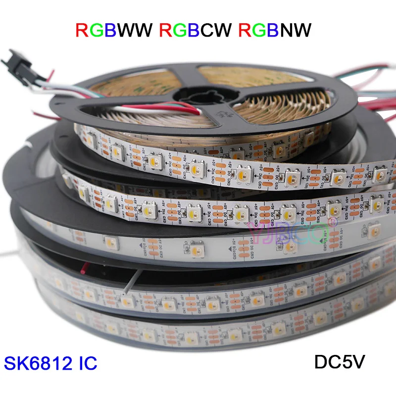 1 m/3 m/5 m 5 v dc 4 kolor 1 SK6812 taśmy led RGBW+NW/CW/WW taśma świetlna 30/60/144 leds/m IP30/IP67;addressablesimilar ws2812b