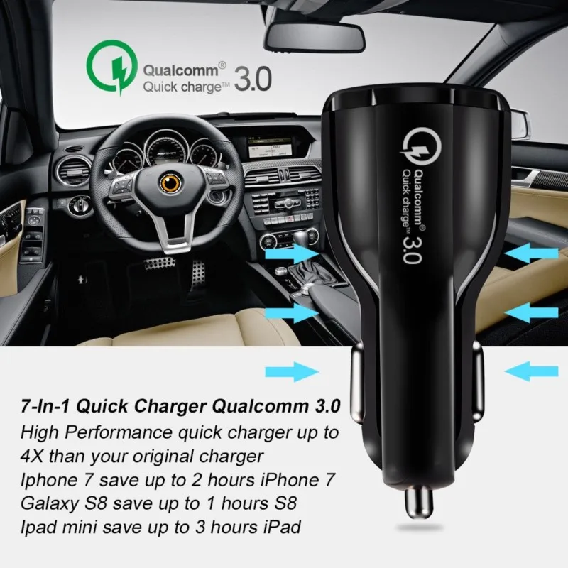 Ładowarka samochodowa Quick Charge USB 3.0 do Suzuki Grand Vitara, Swift SX4 Gsr 600 750 Jimny Samurai Alto, Ignis Liana Baleno akcesoria