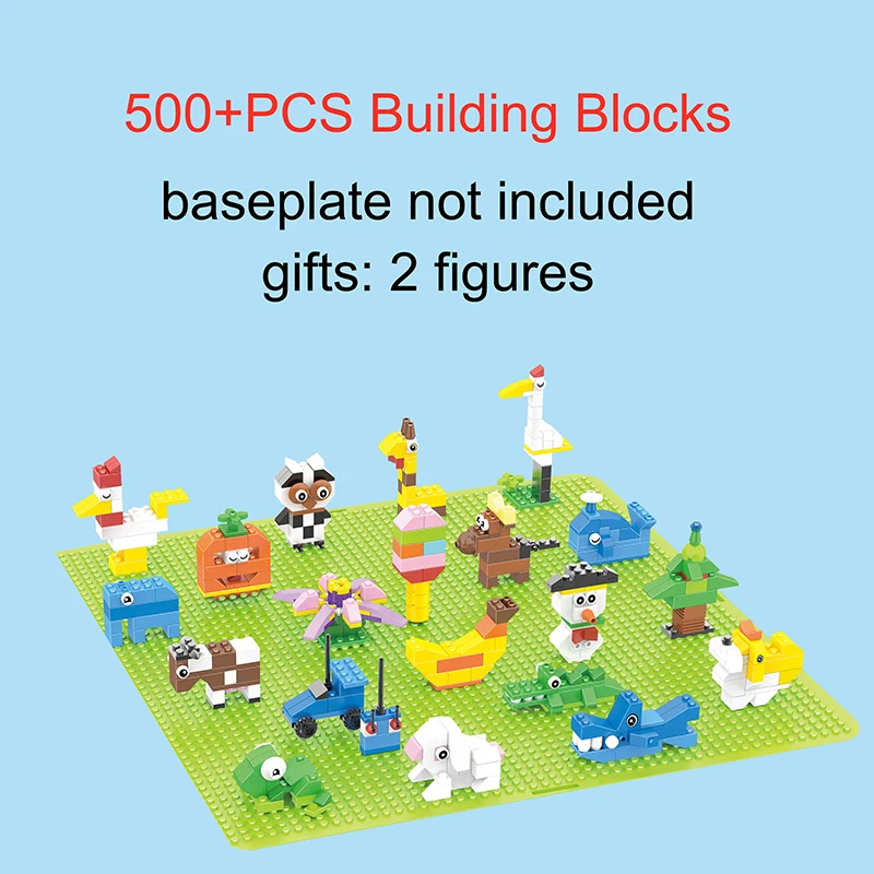500pcs kolorowe Moc cegły DIY klasyczne klocki zestaw elementów do tworzenia drzew, kwiatów, zwierząt edukacyjne zabawki dla dzieci