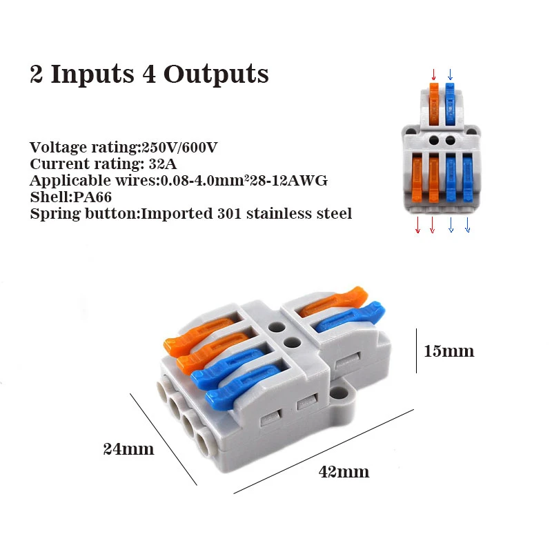 Zaciski złącza przewodu 10szt przyłącza elektryczne przewody uniwersalne okablowanie kabel z zaciskami taśmy led T szybkie złącze przewodu