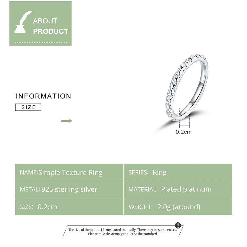 Bamoer 925 srebro próby mała Stokrotka palec pierścienie dla kobiet prosta tekstura pierścień pierścienie grupa Srebro wykwintne biżuteria GAR152