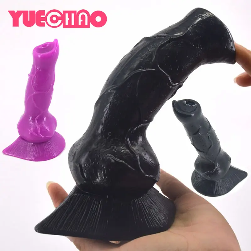 YUECHAO gruba duży pies dildo dorosła zabawka zwierzę penis anal dildo przyssawka seks zabawki dla kobiety masturbacja dla gejów