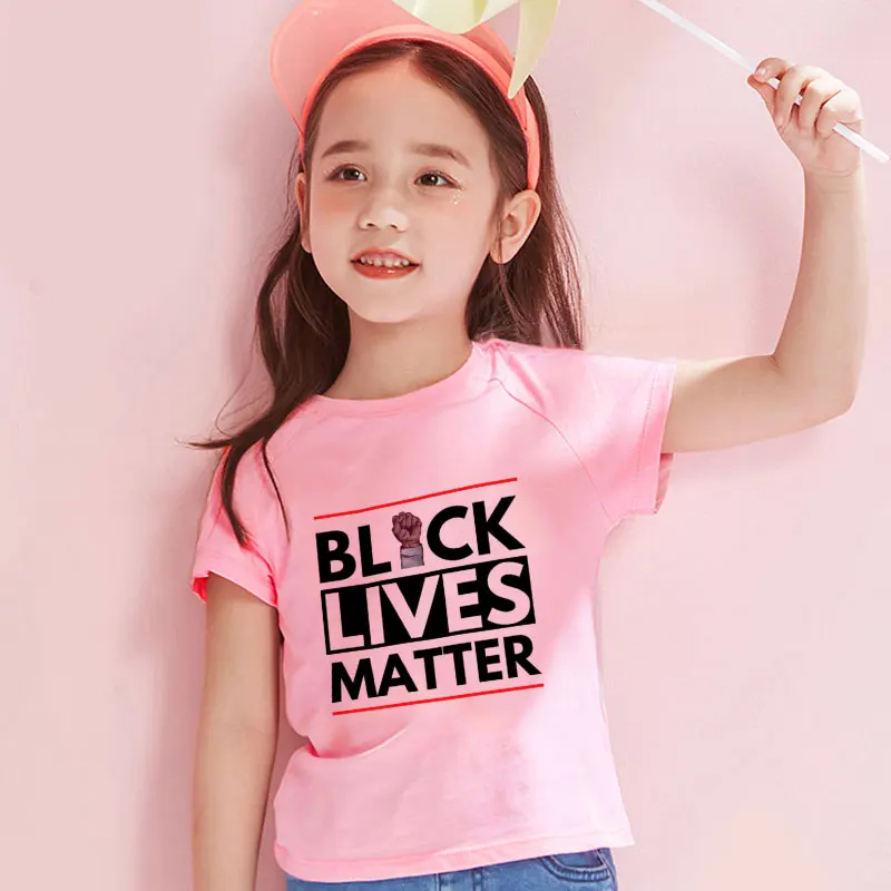 24 M-9 T dziewczynek koszulka nie mogę oddychać Czarna życie ma wartość drukowanie kreskówka chłopiec odzież Harajuku t-shirt Dziewczyna letnie dzieci koszula