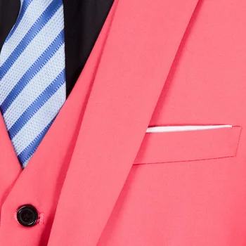 Kurtka+Spodnie Brązowy, Zielony, Bordowy, Czarny, Różowy Garnitury Męskie Marki Slim Fit Pan Młody Garnitur Ślubny Koreański Moda Partia Bal Odzież