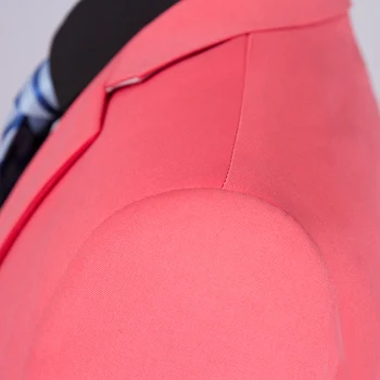 Kurtka+Spodnie Brązowy, Zielony, Bordowy, Czarny, Różowy Garnitury Męskie Marki Slim Fit Pan Młody Garnitur Ślubny Koreański Moda Partia Bal Odzież
