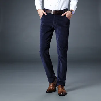 Moda Jesień Zima Jeans Mężczyźni Codzienne Stylizacje Klasyczne Długie Spodnie Hombre Aksamitne, Ciepłe Spodnie Slim Fit Grube Majtki
