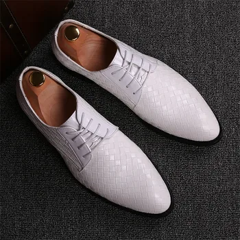 Rozmiar 38~48 formalna buty mężczyźni оксфорды fabryczne gniazdo elgant skórzane buty marki trend mężczyźni buty ślubne #AF3702