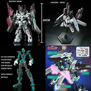 Oryginalny RG 1/144 Gundam model RX-0 pełna zbroja unicorn GUNDAM japoński model Bandai telefon garnitur zabawki dla dzieci