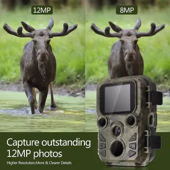 1080P 12MP mini myśliwski ślad noktowizor Wildcamera Dzika przyroda sesja zdjęciowa ruch aktywowany przenośna kamera myśliwska
