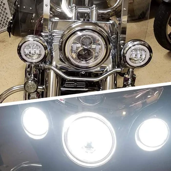 7 calowy led reflektor z anielskim okiem DRL kierunkowskaz czarny lub chrom do motocykla Yamaha Honda Harley Touring Electra Softail