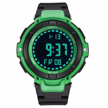 OHSEN Electronic Led Fashion Digital Wristwatch relogio masculino Men Male Green 50M Diving Outdoor Sport Alarm Clock Hand prezenty
