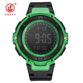 OHSEN Electronic Led Fashion Digital Wristwatch relogio masculino Men Male Green 50M Diving Outdoor Sport Alarm Clock Hand prezenty