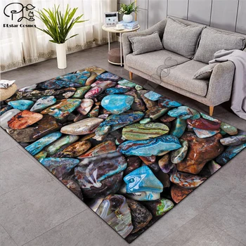 Skandynawskie dywany do salonu 3D flanela wydruku szablon sypialnia dywan dziecięcy dywan antypoślizgowy dekoracyjny nocny mata kamień-004