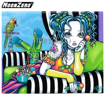 DIY Diamond painting Cartoon girl picture Full Square/Round Diamond Embroidered 5D Cross Stitch Gift Home Decor WYZ20200706