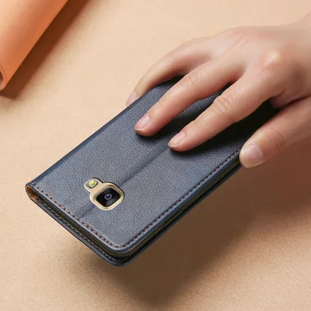 Skórzany Samsung Samsung Galaxy A5 A7 A8 2016 Case Flip Stand etui do telefonu Samsung A510 A710 A810 Cover Fundas Phone