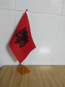 Albański stół flaga 14*21 cm flaga /plastikowe flagi lub przyssawki do wyboru darmowa wysyłka