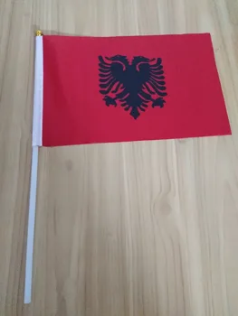 Albański stół flaga 14*21 cm flaga /plastikowe flagi lub przyssawki do wyboru darmowa wysyłka