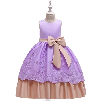 Łuk suknia ślubna dla dziewczyn sukienkę na urodziny sukienki wieczorowe suknia księżniczka sukienka odzież dla dziewcząt 4-14 lat LP-220
