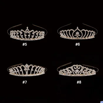 FORSEVEN lśniący kryształ Księżniczka tiara rhinestone kwiat tiary i korony de Noiva nakrycia głowy suknia ślubna ozdoba do włosów, akcesoria