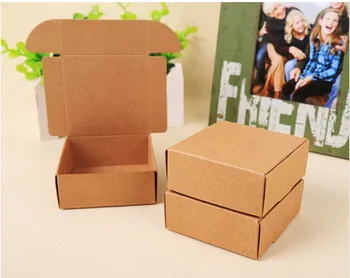 Sprzedaż hurtowa 50 szt. naturalny brązowy papier pudełko pudełko Cajas de Carton mydło opakowanie pudełko ślubne pamiątki cukierki pudełko