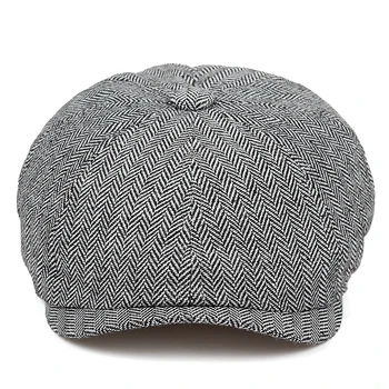 Wysokiej jakości moda sztywna kratka beret czapka odkryty wypoczynek klasyczna ośmioboczna kapelusz mężczyźni i kobiety wiosna i jesień są ciepłe czapki