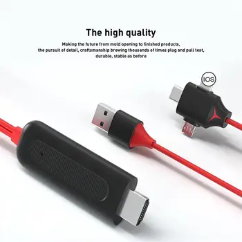 3 w 1 HDMI-konwerter adapter USB-C kabel Micro USB Type C lightning to HDMI kompatybilny z iPhone Android TV projektor