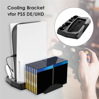 PS5 pionowy wentylator stoisko Digital Edition z 14 gier slot 3 porty koncentratora podwójny kontroler stacja ładująca ładowarka do PS5