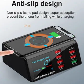 100W Quick Charge Multi USB Fast Charger for IPhone 11 Pro Max XS XR 8 Port Usb LCD 3.0 PD Charger dla Samsung S10 Xiaomi