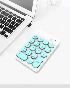 2.4 GHz ergonomiczna, bezprzewodowa mini klawiatura USB klawiatura z 18 okrągłymi klawiszami dla KOMPUTERA przenośnego dla finansowego biura Cute Fashion four Color