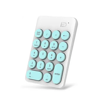 2.4 GHz ergonomiczna, bezprzewodowa mini klawiatura USB klawiatura z 18 okrągłymi klawiszami dla KOMPUTERA przenośnego dla finansowego biura Cute Fashion four Color