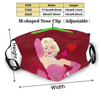 Diamenty! Drukowanie 3d ekologiczna maska do ust zmywalny filtr Антипылевая maska do twarzy Marilyn Monroe diamenty to dziewczyny