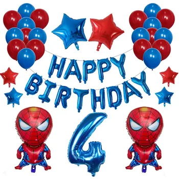 42шт kreskówka Supperhero folia balony urodziny motyw partii dekoracji Baby Shower Spider-man 30 cali pokój powietrza Globos dostawy
