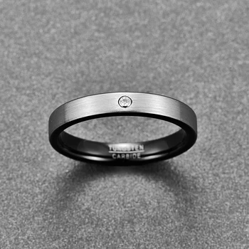 4 mm 6 mm pierścień matowe wykończenie pierścionek zaręczynowy comfort Fit klosz matowy wewnętrzne pierścienie czarny węglik wolframu pierścień T165R T154R