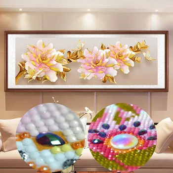Pełna 5D DIY specjalny kształt Diament malarstwo, rękodzieło Haft Krzyżem okrągły rhinestone wystrój domu sztuka kwiaty