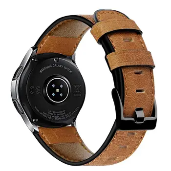 Pasek z naturalnej skóry do samsung Galaxy watch 3 46 mm bransoletka Gear S3 frontier bransoletka Huawei watch 2 gte pasek 22 mm watchband