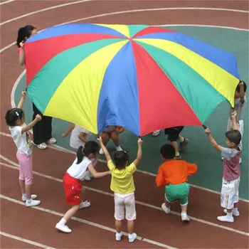 Średnica 2 m Dziecko sportowy rozwój basen tęczowy parasol spadochron zabawka skok-worek Ballute grać spadochron gry