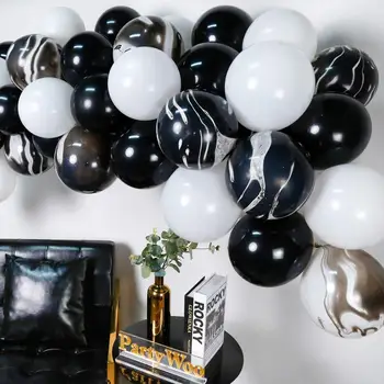 50 szt./kpl. balony garland łuk zestaw czarny i biały ślub, urodziny Baby Shower rocznica ozdoba party