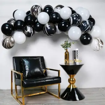 50 szt./kpl. balony garland łuk zestaw czarny i biały ślub, urodziny Baby Shower rocznica ozdoba party