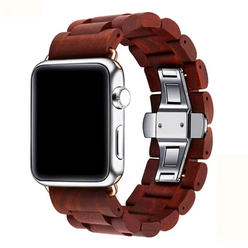 Drewniany pasek do Apple watch 5 4 band 44 mm 40 mm mc band 42 mm 38 mm metalowy motyl klamra bransoletka Apple watch 5 4 3 2 serii