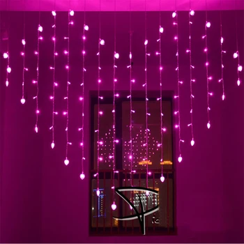 Christamas Love Heart String Light 2*1.5 M led lcicle Light Curtain 8 trybów poprawiny Garden Decor Light String