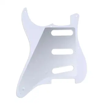 Musiclily Pro 8-Луночный 50s 57 Vintage Style Strat SSS Guitar Pickguard do american Stratocaster, 4Ply White Pearl