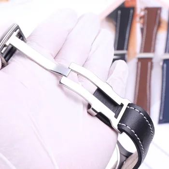 20mm 22mm 24mm naturalna skóra bydlęca skóra watchband Breitling WatchStrap Pilot Watchband bransoletki męskie akcesoria wdrożenie