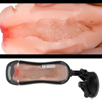 GUIMI męski masturbator sztuczna pochwa sex oralny wibrator kula prawdziwa Cipki masturbacja filiżanka erotyczne dorosłych doustne sex zabawki dla mężczyzn